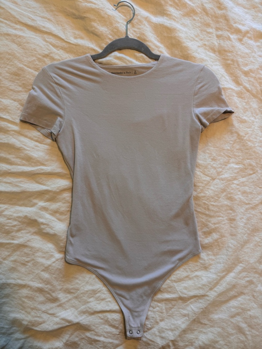 Abercrombie & Fitch Taupe Crewneck Bodysuit Sz S